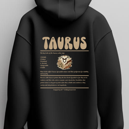 Black Taurus zodiac hoodie