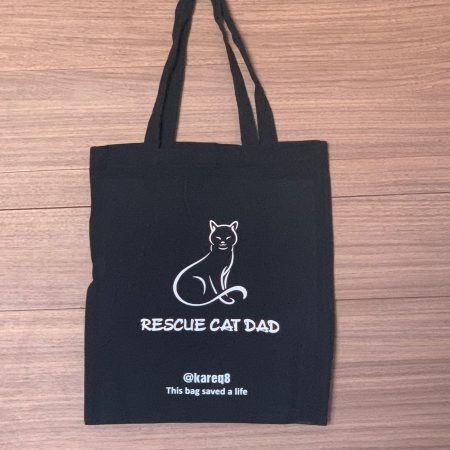 Rescue cat dad tote bag
