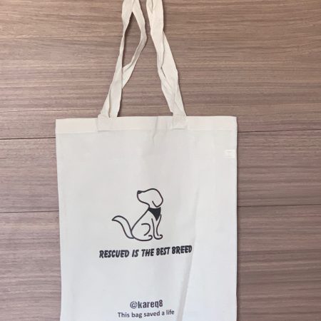 Rescued is the best breed tote bag