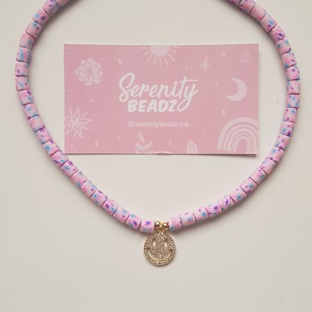 Smiley floral necklace