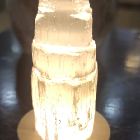 Wood Base Led Light- Round Shape