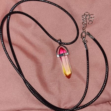 Pink and Yellow Crystal Necklace