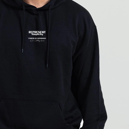 black basic "REPRESENT simplicity" hoodie