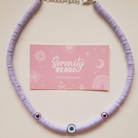 Evil eye purple necklace