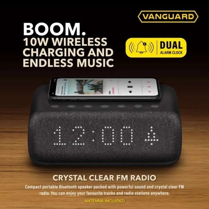 Viva Madrid VanGuard Lifeplus Boom Digital Alarm Clock with Wireless Charging