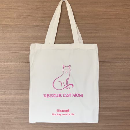 Rescue cat mom tote bag