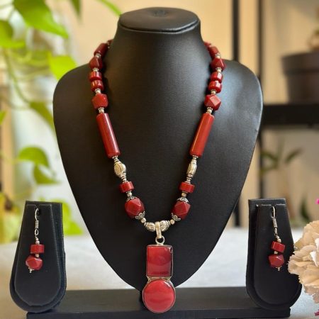 Ethnic Handmade Red Necklace Set