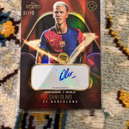 Dani Olmo Red 01/10 Auto 2024 Topps Summer Signings Fabrizio Romano Signature