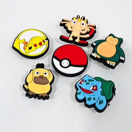 Pokemon rubber charms (6 pieces ) ( D )