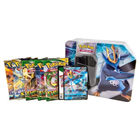 Pokemon: V Strikers Tin - Empoleon V (3 Evolving Skies, 2 Brilliant Stars Packs)