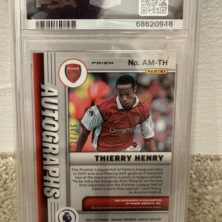 2021-22 PANINI MOSAIC PREMIER LEAGUE AUTOGRAPHS MOSAIC AU.MSC-ORG.FLRCNT.THIERRY HENRY #AM-TH 20/25