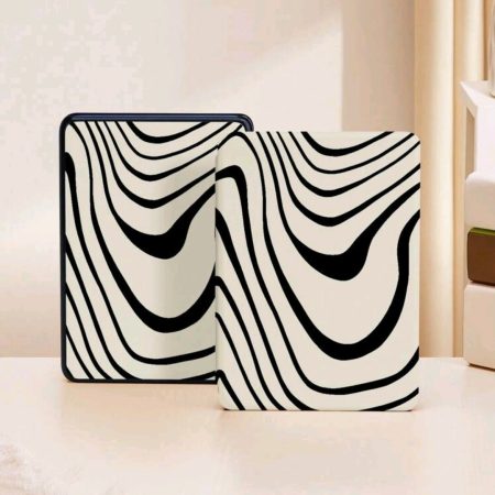 Black and White Striped Kindle Case
