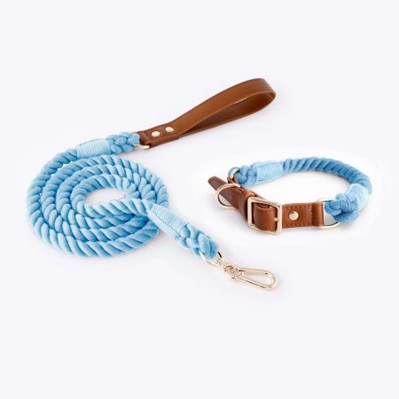 Rope Collar & Leash set ( baby blue)