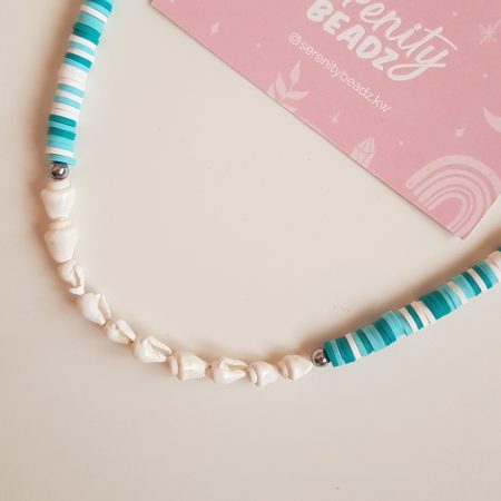 Necklace aqua seashell