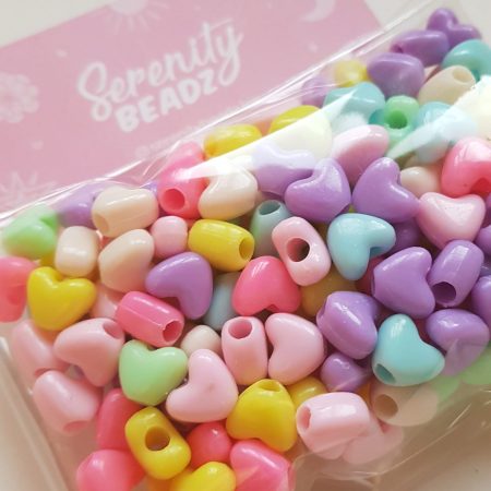 Acrylic heart beads