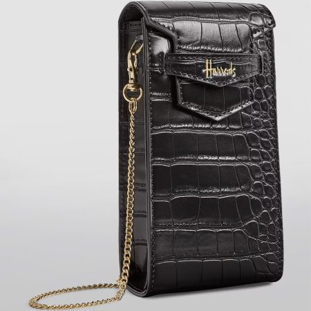 Harrods - Mini Croc-Embossed Nano Phone Bag