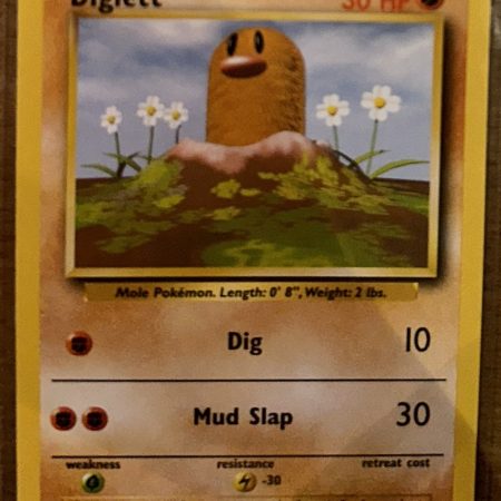 Pokemon Diglett Base Set Unlimited 47/102 Trading Card Vintage 1999