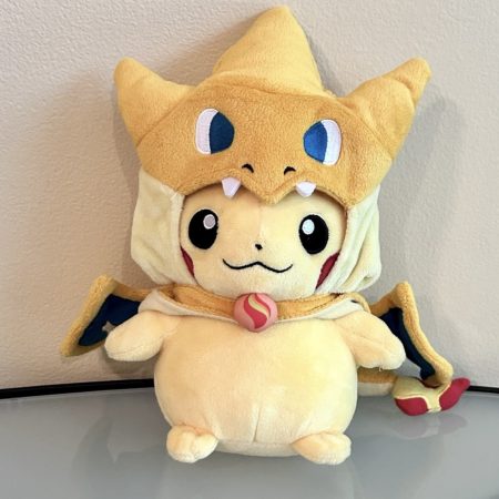 Pokemon Pikachu wearing Charizard Y Poncho plush