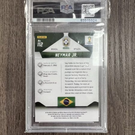 PSA 9 Neymar JR 2014 Panini Prizm Base Soccer World Cup Mint