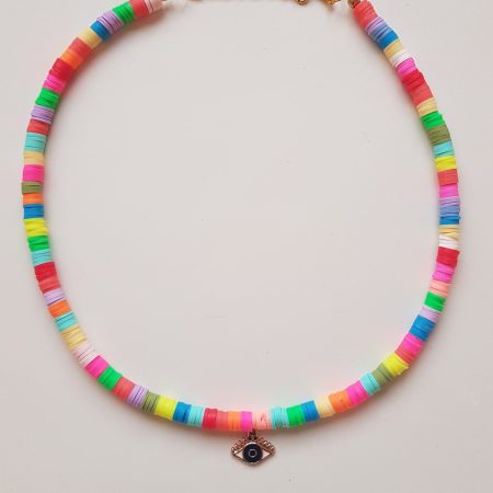 Evil eye necklace coloured