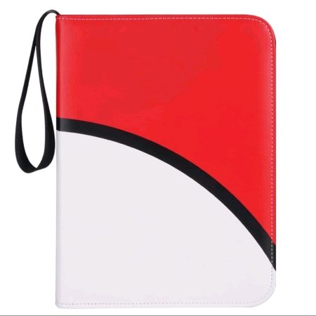 White and Red 400 Card Holding Binder