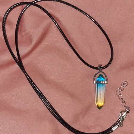 Sky Blue and Yellow Crystal Necklace