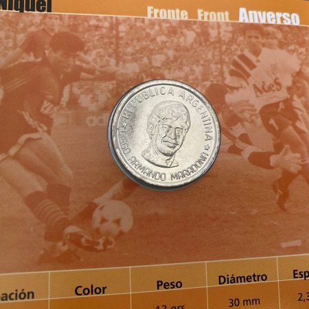 Diego Maradona Coin Medal in Sealed Collectible Blister 2000 40th Anniversary