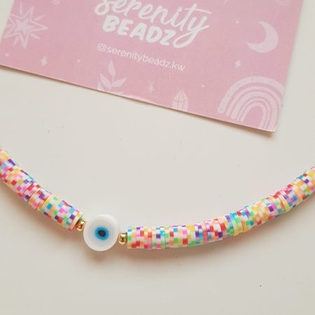 Evil eye graffiti necklace