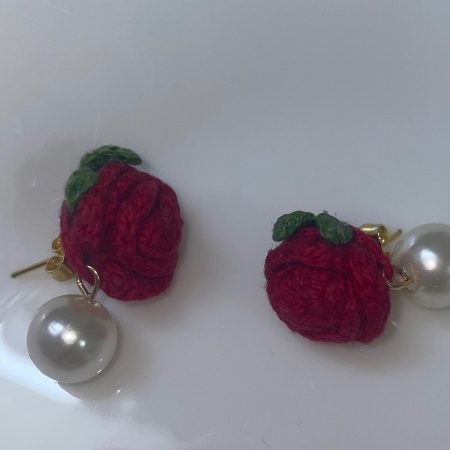 Rose flower earring