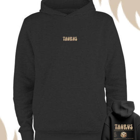 Black Taurus zodiac hoodie