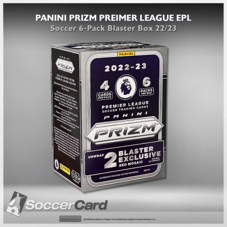 Panini Prizm Premier League EPL Soccer 6-Pack Blaster Box 22/23 (Pink Mosaic Prizms!) - Sealed