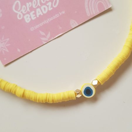 Evil eye yellow necklace