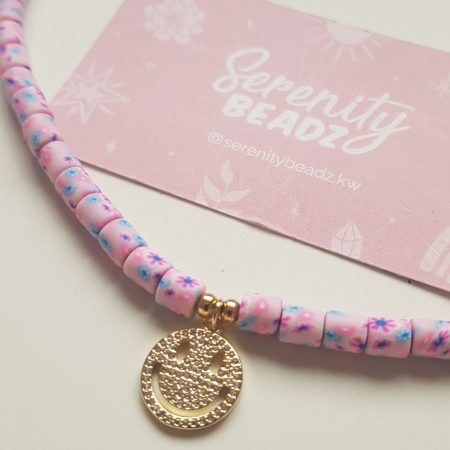 Smiley floral necklace