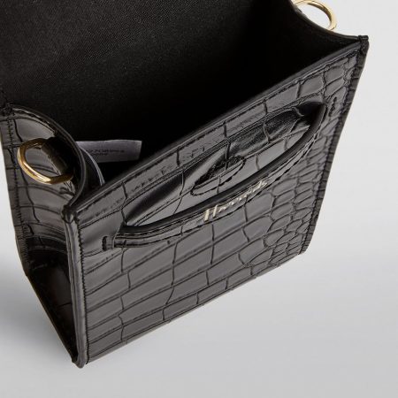 Harrods - Mini Croc-Embossed Nano Phone Bag