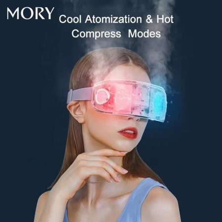 Smart Steam Eye Massager With Heat Compression TOTAL EYE RELAXATION - Unique Nano-Steam Moisturizing Spray 107.6℉~122℉ Hot Pack. Multiple soothing modes reduce eye fatigue, reduce dark circles and puffiness, and reduce dry and itchy eyes. 360 DEGREE UNIVERSAL FIT - Ergonomic and flexible design to fit most user groups. High soft elastic elastic band + food grade soft silicone eye mask, do not pick face and head shape. The anti-slip buckle between the adjustable elastic straps makes the fixation better. Suitable for all teens and adults. WIRELESS AND RECHARGEABLE - Powered by a rechargeable 1500mAh Li-Ion battery for motorized eye masks that can moisturize your eyes. The eyecup comes with a Type-C cable. USB charging can be used anytime, anywhere. Enjoy a relaxing eye massage at home, in the office and in the car. SAFER DESIGN - 360 degree fit around the eye socket. Enjoy it like a hot towel. Wrap at just the right temperature. Non-eyeball heating, no pressure. Sink seal design, no fear of water pollution. Removable silicone eye mask, easy to clean and more hygienic. Smart timer for 10 minutes to protect your eyes while relaxing. SIMPLE AND EASY TO OPERATE - The eye massage tool is made of food grade silicone and is suitable for all skin types. The simple design is the perfect thoughtful gift for men, women and teens.
