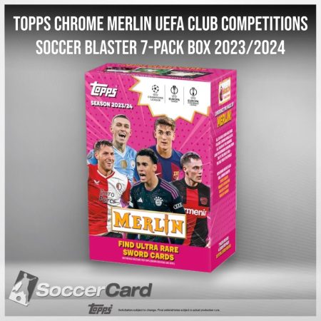 Topps Chrome Merlin UEFA Club Competitions Soccer 7-Pack Blaster 2023/2024 -Sealed