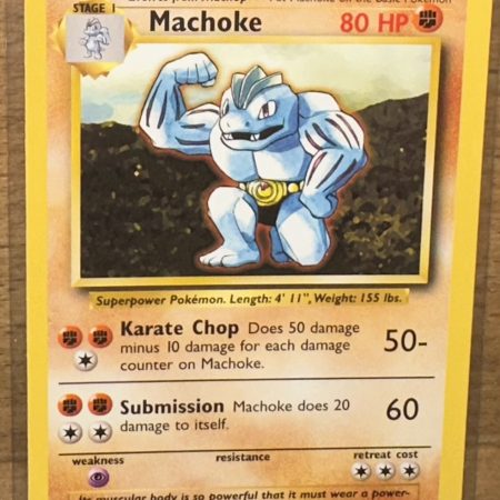 Pokemon Machoke Base Set Unlimited 34/102 Trading Card Vintage 1999