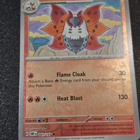 Pokémon TCG Volcarona SV03: Obsidian Flames 041/197 Reverse Holo Uncommon