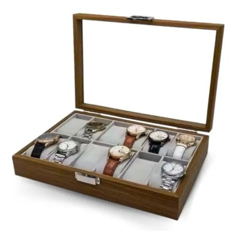 Wooden Watch Box Storage Organizer For 12 Watches