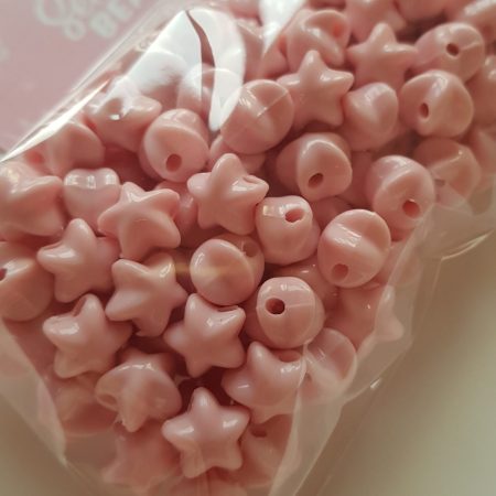 Pink star beads
