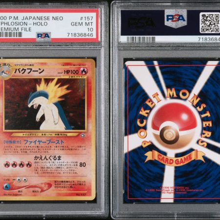 Pokémon PSA 10, 2000 Japanese Neo, Premium File Typhlosion - HOLO