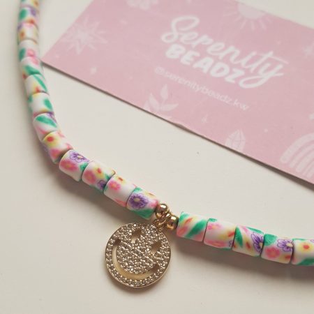 Smiley floral necklace