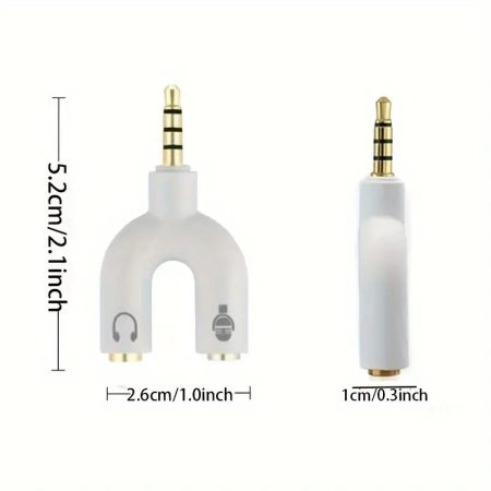 2 in 1 3.5mm Headphone And Microphone Adapter For Mobile Phone