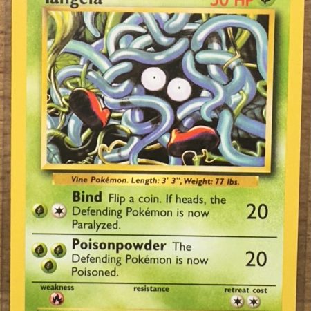 Pokemon Tangela Base Set Unlimited 66/102 Trading Card Vintage 1999