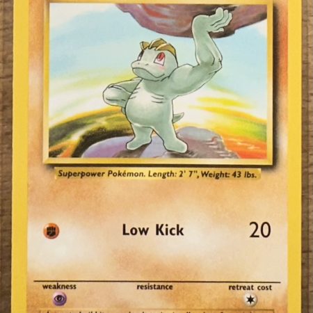 Pokemon Machop Base Set Unlimited 52/102 Trading Card Vintage 1999