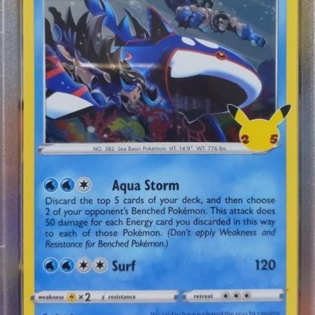 Kyogre PSA 10 Gem Mint Holo Pokemon TCG 25th Celebrations 003/025