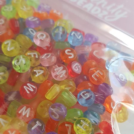 Letter beads transparent colours