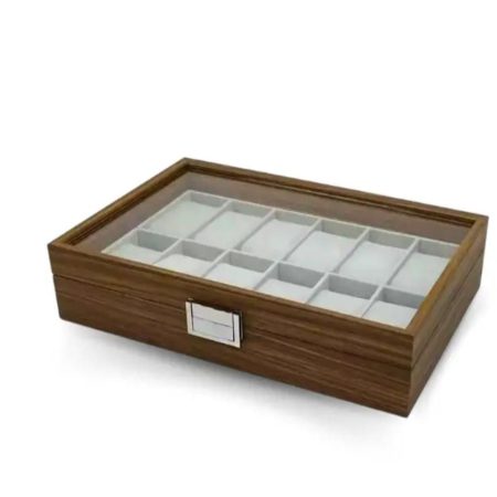 Wooden Watch Box Storage Organizer For 12 Watches