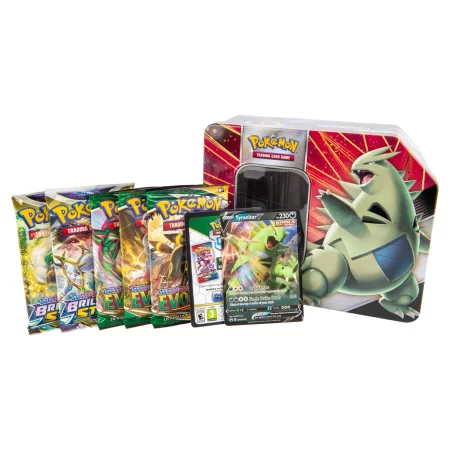 Pokemon: V Strikers Tin - Tyranitar V  (3 Evolving Skies, 2 Brilliant Stars Packs)