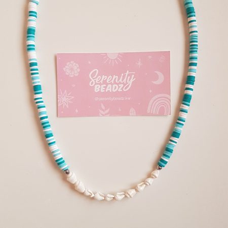 Necklace aqua seashell